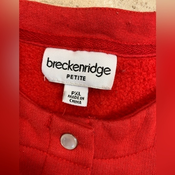 Women’s Breckenridge Red Snap Holiday Shirt Petite XL - Picture 7 of 8
